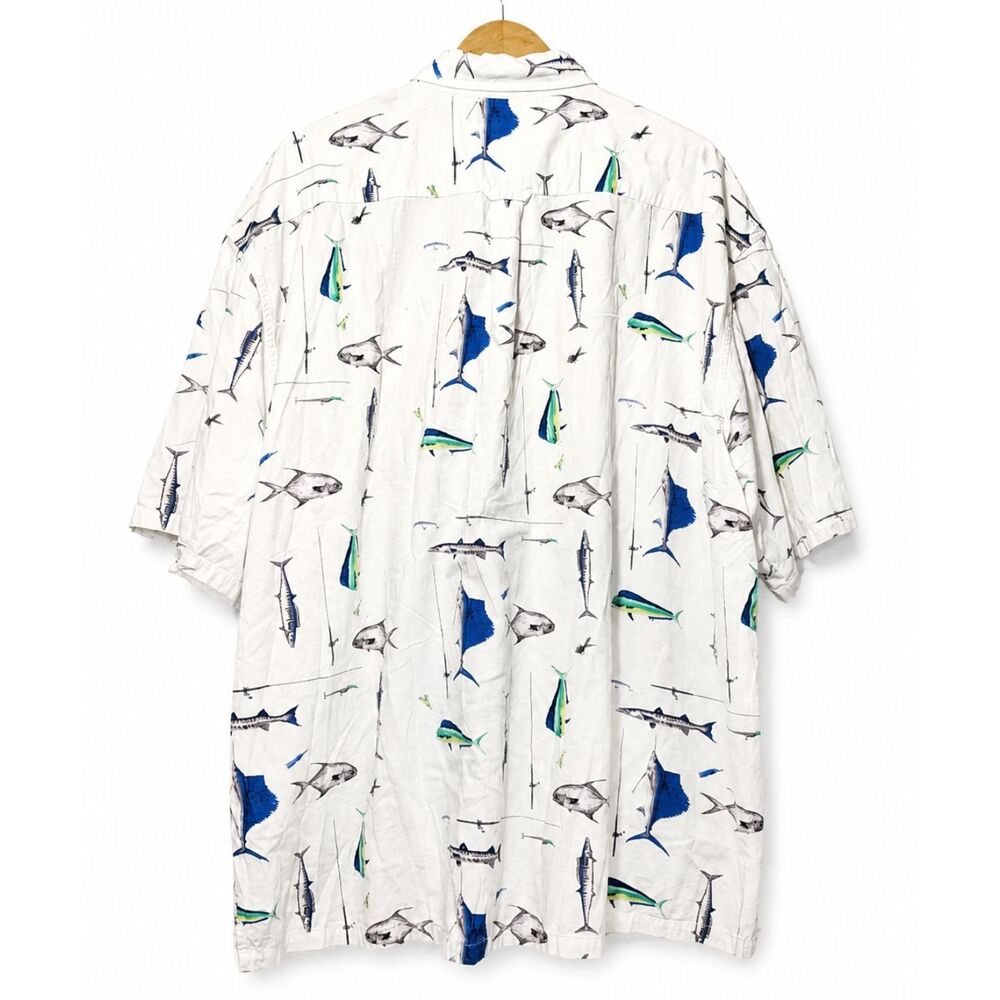 Vintage Columbia Sportswear XXL Fish Print Fishing Shirt Short Sleeve Y2K - Picture 2 of 8